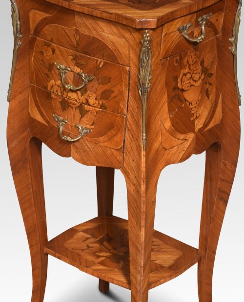PAIR OF MARQUETRY INLAID AND GILT METAL MOUNTED BEDSIDE CABINETS - ADDITIONAL PHOTO 4