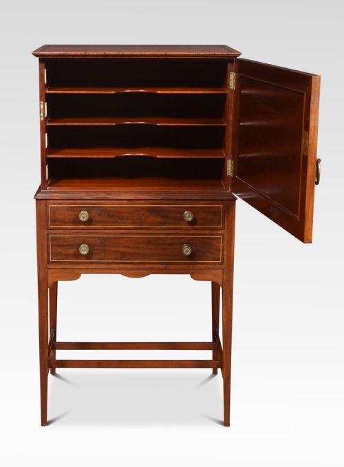 MAHOGANY INLAID MUSIC CABINET - ADDITIONAL PHOTO 1