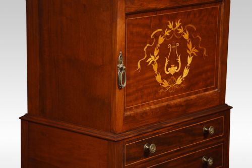 MAHOGANY INLAID MUSIC CABINET - ADDITIONAL PHOTO 2