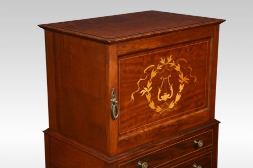 MAHOGANY INLAID MUSIC CABINET - ADDITIONAL PHOTO 4