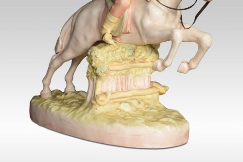 ROYAL DUX PORCELAIN FIGURE OF A JUMPING RACE HORSE - ADDITIONAL PHOTO 1