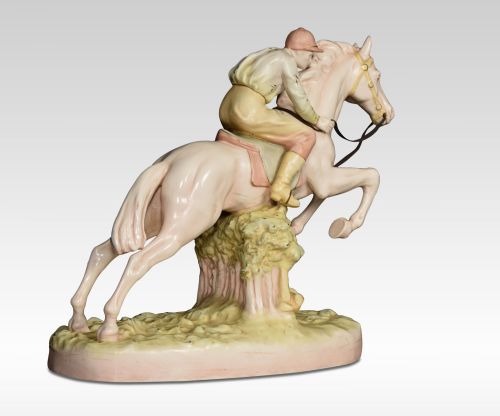 ROYAL DUX PORCELAIN FIGURE OF A JUMPING RACE HORSE - ADDITIONAL PHOTO 3