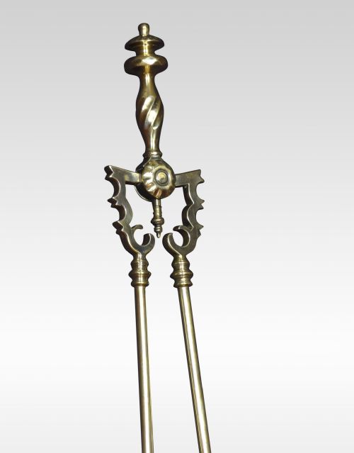 BRASS TRIPLE COMPANION FIRE TOOL SET - ADDITIONAL PHOTO 1