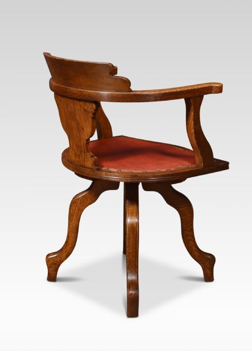PAIR OF OAK OFFICE CAPTAINS REVOLVING DESK CHAIRS - ADDITIONAL PHOTO 2