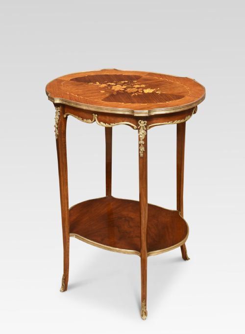 walnut inlaid side table - CATEGORY: ANTIQUE TABLES - DATED 1910