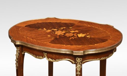 WALNUT INLAID SIDE TABLE - ADDITIONAL PHOTO 2
