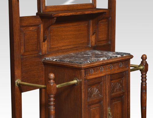 LARGE CARVED OAK HALL STAND - ADDITIONAL PHOTO 2
