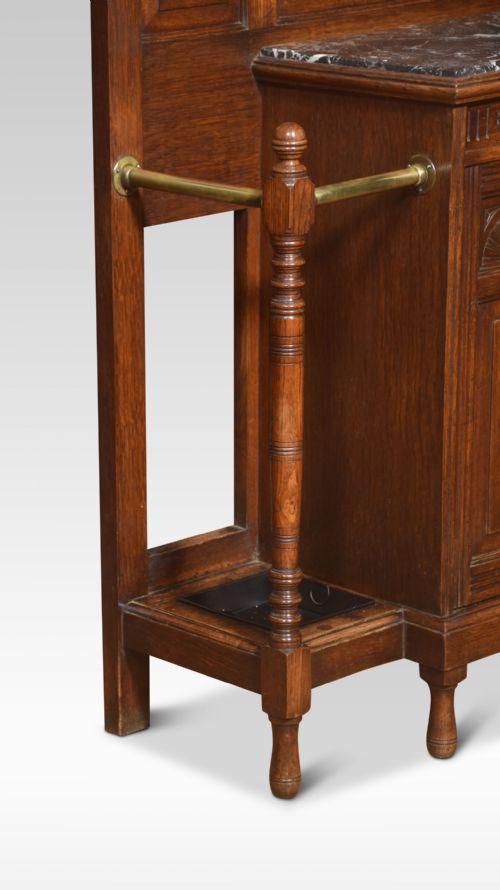 LARGE CARVED OAK HALL STAND - ADDITIONAL PHOTO 4