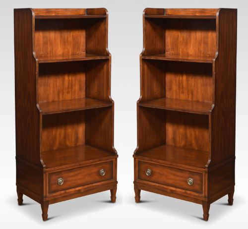 pair of waterfall bookcases - CATEGORY: ANTIQUE BOOKCASES - DATED 1960