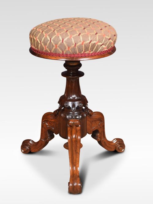 ROSEWOOD ADJUSTABLE PIANO STOOL - ADDITIONAL PHOTO 1