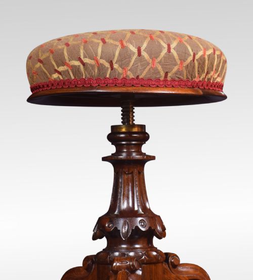 ROSEWOOD ADJUSTABLE PIANO STOOL - ADDITIONAL PHOTO 3