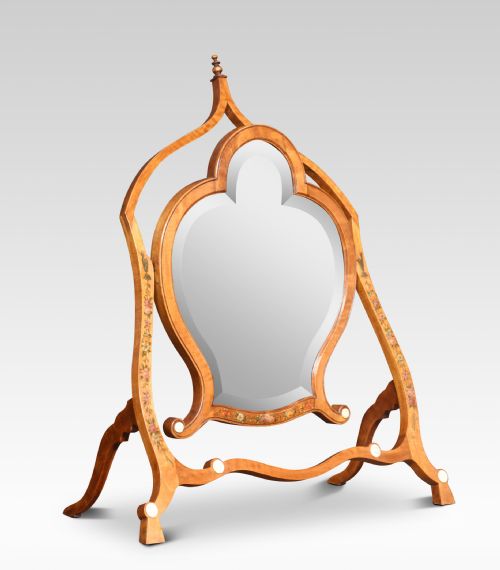 satinwood painted dressing mirror - CATEGORY: ANTIQUE MIRRORS - DATED 1900