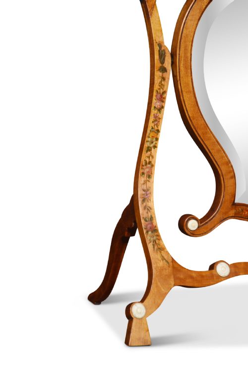 SATINWOOD PAINTED DRESSING MIRROR - ADDITIONAL PHOTO 1