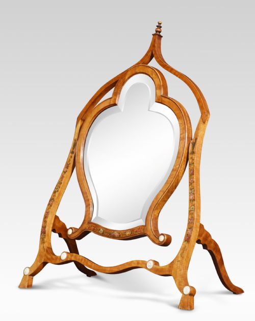 SATINWOOD PAINTED DRESSING MIRROR - ADDITIONAL PHOTO 4