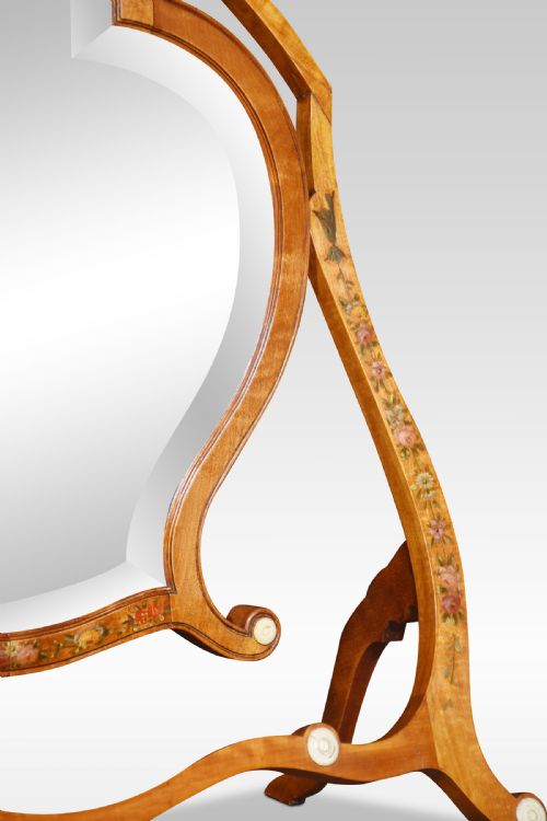 SATINWOOD PAINTED DRESSING MIRROR - ADDITIONAL PHOTO 5