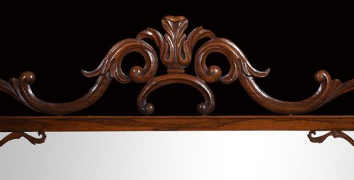 CARVED OVERMANTLE ROSEWOOD WALL MIRROR - ADDITIONAL PHOTO 1