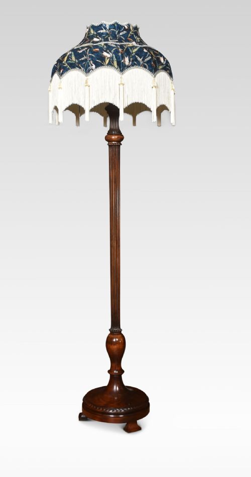 carved walnut standard lamp - CATEGORY: ANTIQUE LIGHTING - DATED 1920