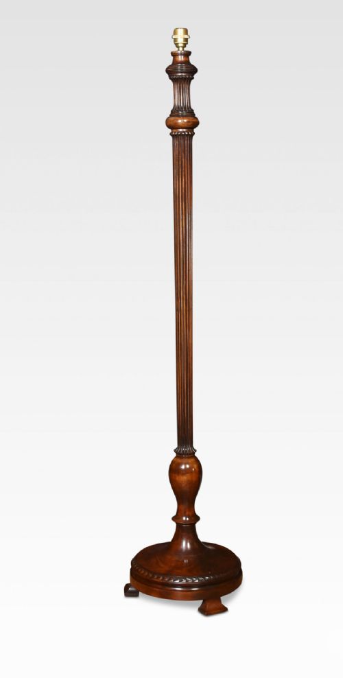 CARVED WALNUT STANDARD LAMP - ADDITIONAL PHOTO 2