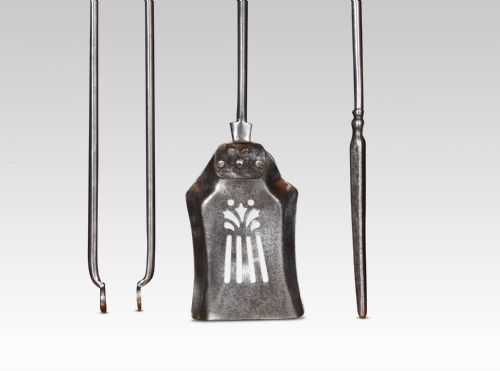 POLISHED STEEL TRIPLE COMPANION FIRE TOOLS - ADDITIONAL PHOTO 1
