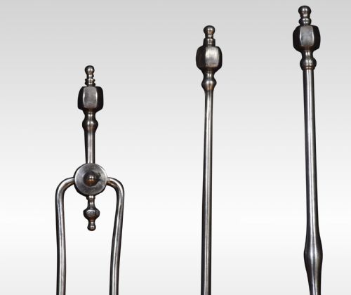 POLISHED STEEL TRIPLE COMPANION FIRE TOOLS - ADDITIONAL PHOTO 3