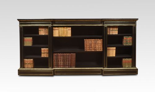LARGE NAPOLEON III BRASS MOUNTED OPEN BOOKCASE - ADDITIONAL PHOTO 1