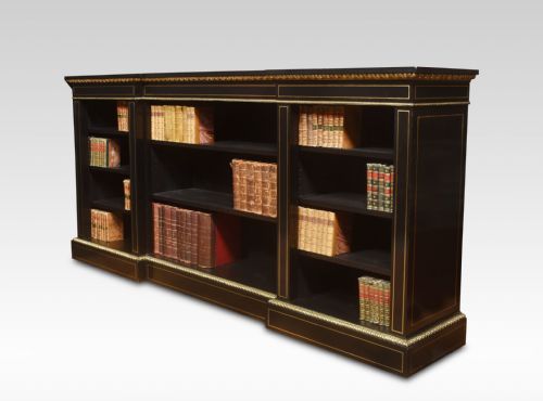 LARGE NAPOLEON III BRASS MOUNTED OPEN BOOKCASE - ADDITIONAL PHOTO 4