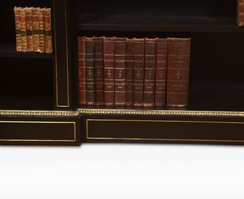 LARGE NAPOLEON III BRASS MOUNTED OPEN BOOKCASE - ADDITIONAL PHOTO 6