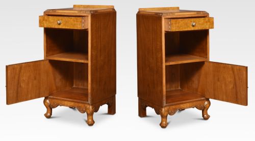 PAIR OF WALNUT BEDSIDE CABINETS - ADDITIONAL PHOTO 3