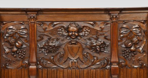 CARVED OAK HALL SETTLE - ADDITIONAL PHOTO 3