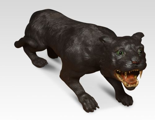 19TH CENTURY CARVED BLACK PANTHER - ADDITIONAL PHOTO 14