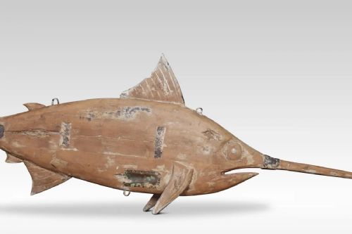 CARVED PINE FISH SHOP SIGN - ADDITIONAL PHOTO 3