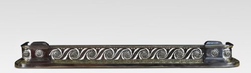 REGENCY STEEL AND BRASS FENDER IN THE MANNER OF GEORGE BULLOCK - ADDITIONAL PHOTO 1
