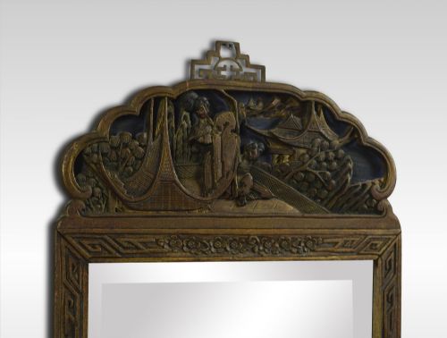 ORIENTAL CARVED WALL MIRROR - ADDITIONAL PHOTO 1