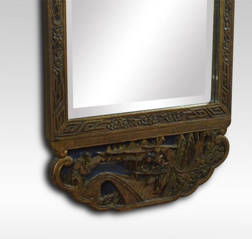ORIENTAL CARVED WALL MIRROR - ADDITIONAL PHOTO 2