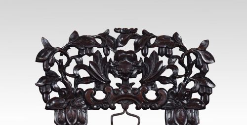 LARGE CHINESE CARVED DINNER GONG - ADDITIONAL PHOTO 1