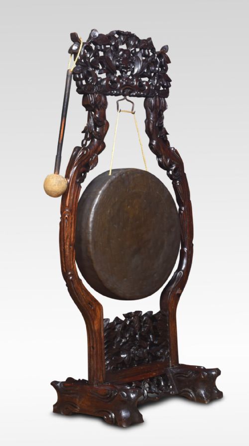 LARGE CHINESE CARVED DINNER GONG - ADDITIONAL PHOTO 4