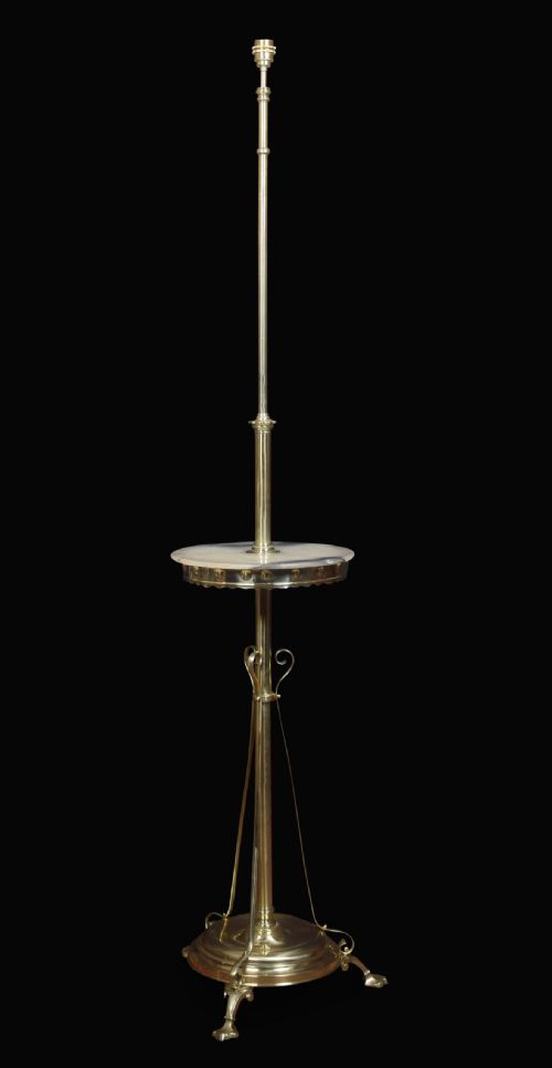 BRASS AND MARBLE ADJUSTABLE STANDARD LAMP - ADDITIONAL PHOTO 3