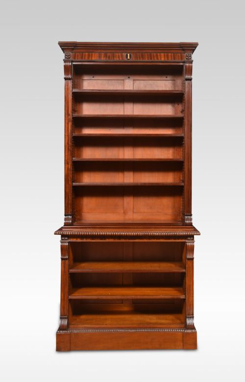 19th century mahogany open bookcase - CATEGORY: ANTIQUE BOOKCASES - DATED 19TH CENTURY