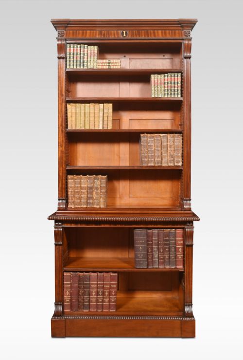 19TH CENTURY MAHOGANY OPEN BOOKCASE - ADDITIONAL PHOTO 3