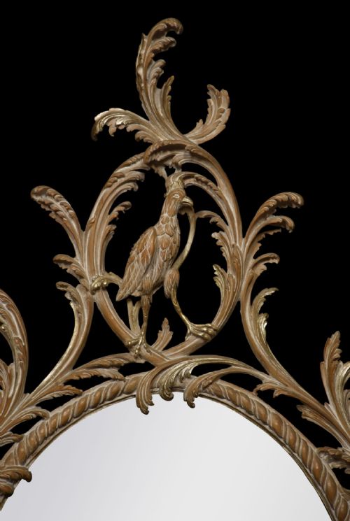 CARVED OVAL WALL MIRROR - ADDITIONAL PHOTO 2