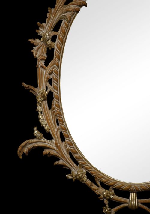 CARVED OVAL WALL MIRROR - ADDITIONAL PHOTO 3