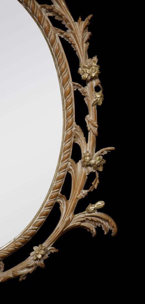 CARVED OVAL WALL MIRROR - ADDITIONAL PHOTO 4