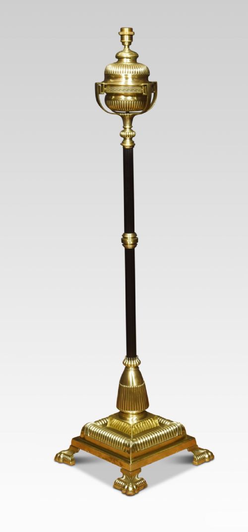brass standard lamp - CATEGORY: ANTIQUE LIGHTING - DATED 19TH CENTURY