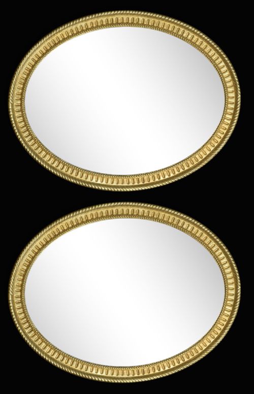 pair of oval wall mirrors - CATEGORY: ANTIQUE MIRRORS - DATED 1910
