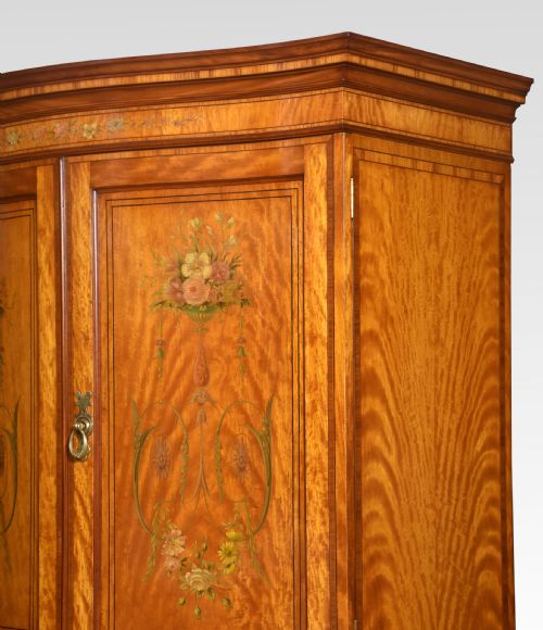 PAINTED SATINWOOD SERPENTINE TWO DOOR WARDROBE - ADDITIONAL PHOTO 6