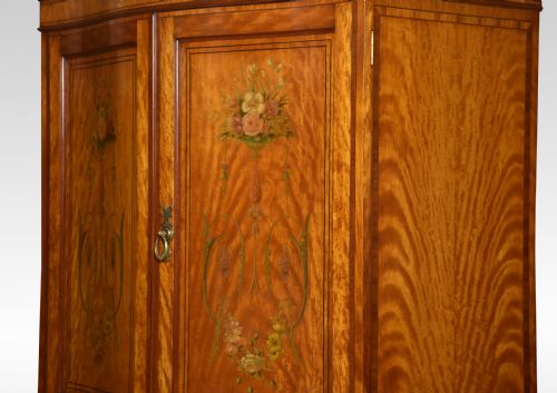 PAINTED SATINWOOD SERPENTINE TWO DOOR WARDROBE - ADDITIONAL PHOTO 10