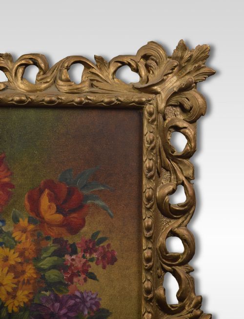 OIL ON CANVAS STILL LIFE OF FLOWERS - ADDITIONAL PHOTO 2