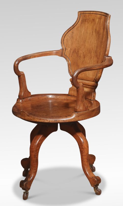 OAK OFFICE REVOLVING DESK CHAIR - ADDITIONAL PHOTO 1