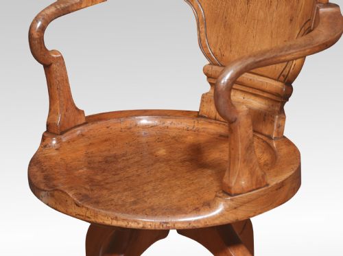 OAK OFFICE REVOLVING DESK CHAIR - ADDITIONAL PHOTO 3