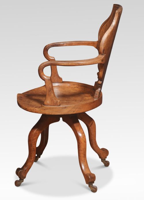 OAK OFFICE REVOLVING DESK CHAIR - ADDITIONAL PHOTO 4